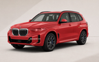 Red BMW SUV on a light gray background
