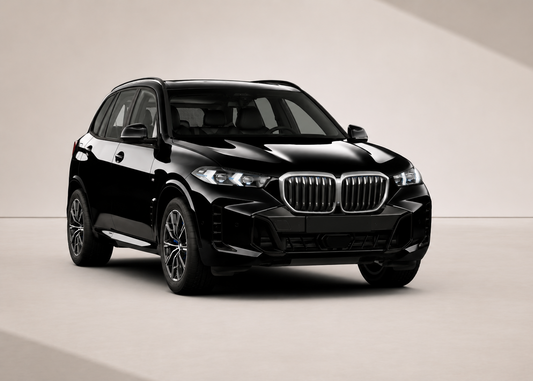 Black BMW SUV on a neutral background