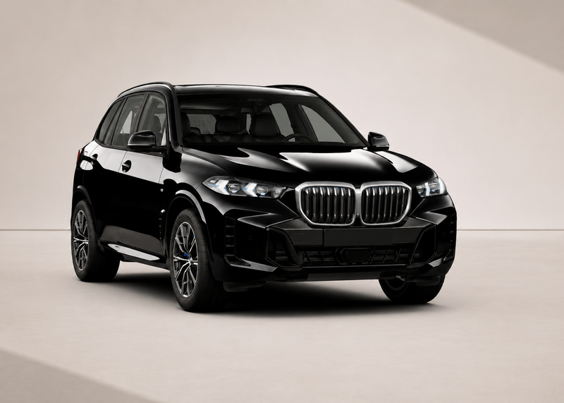 Black BMW SUV on a neutral background
